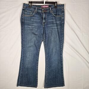 Y2K Levis 518 Superlow Bootcut Jeans Juniors 11S Blue Medium Wash Stretch Denim